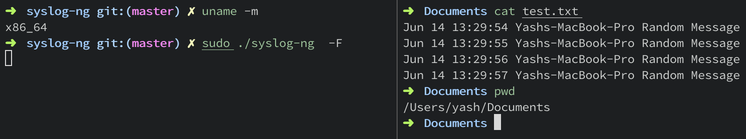 file() destination driver tested on macOS (x86)